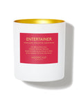 Entertainer - Persona Collection (White & Gold) - 8oz/227g Coconut Wax Blend Glass Jar Candle - Key Notes: Holiday Spices, White Jasmine, Sugared Berries