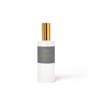 Sinner - Persona Collection (White & Gold) - 3.4fl oz/100ml Glass Room & Linen Spray - Key Notes: Smoke, Leather, Vetiver