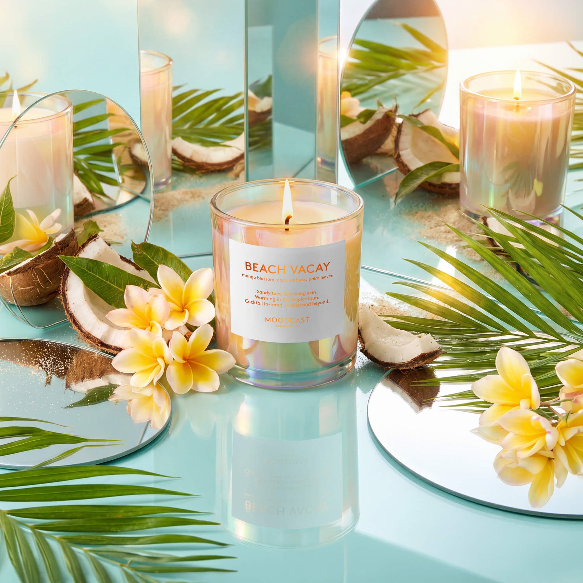 coconut and palm candle Beach Vacay
