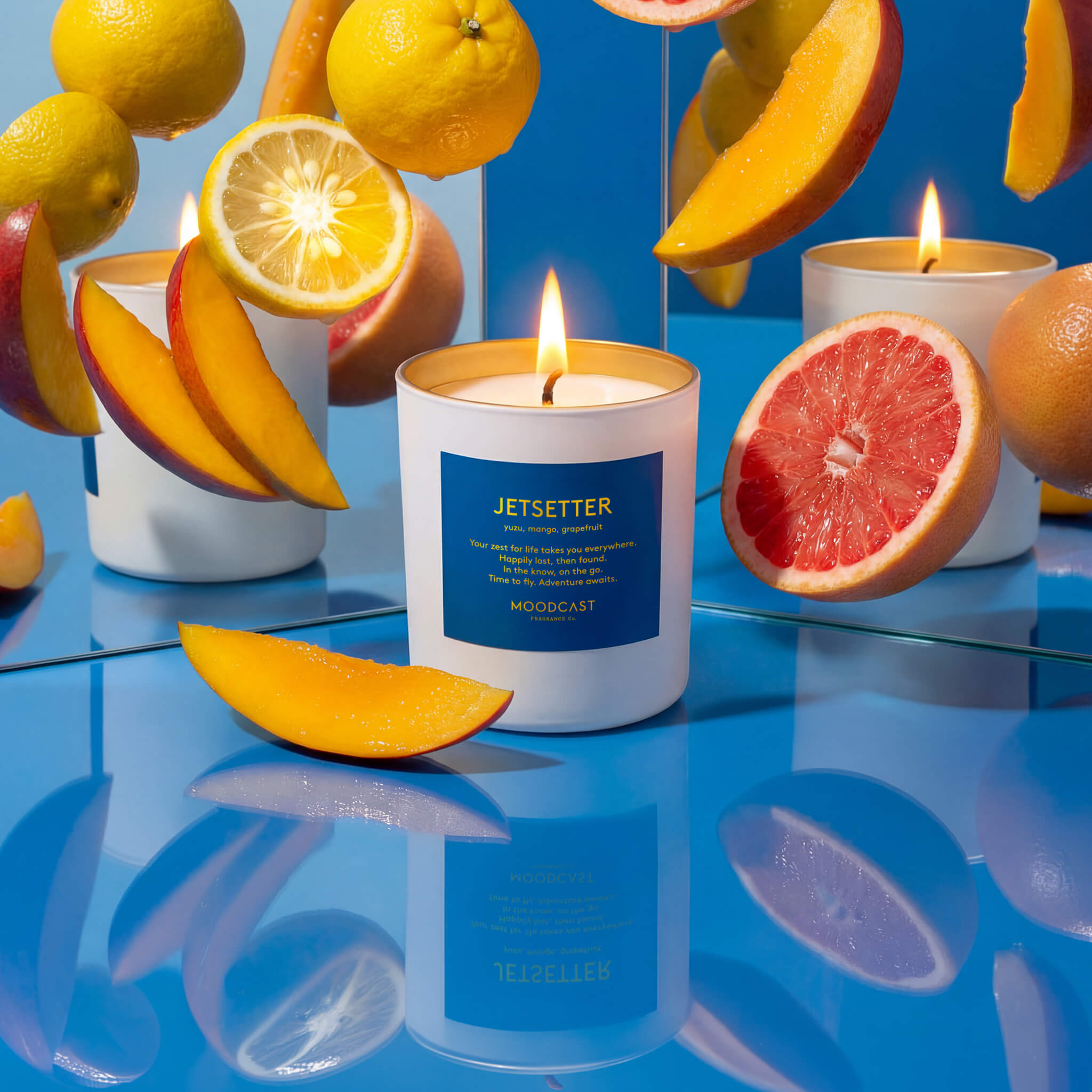 Jetsetter | White & Gold Candle – Moodcast Fragrance Co.
