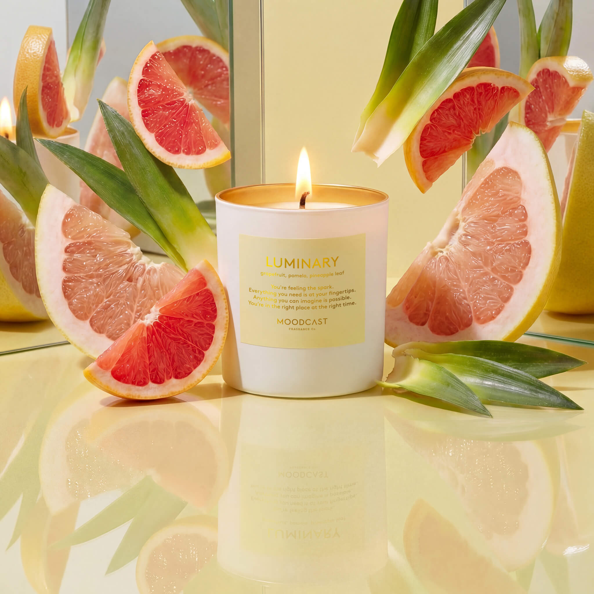 Luminary | White & Gold Candle – Moodcast Fragrance Co.