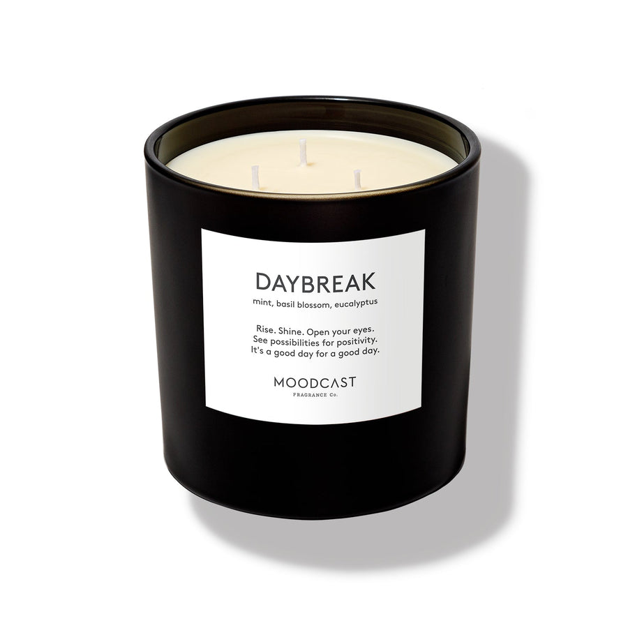 Daybreak - Night & Day Collection (Black & White) - 24oz/680g Coconut Wax Blend Glass Jar 3-Wick Candle - Key Notes: Mint, Basil Blossom, Eucalyptus