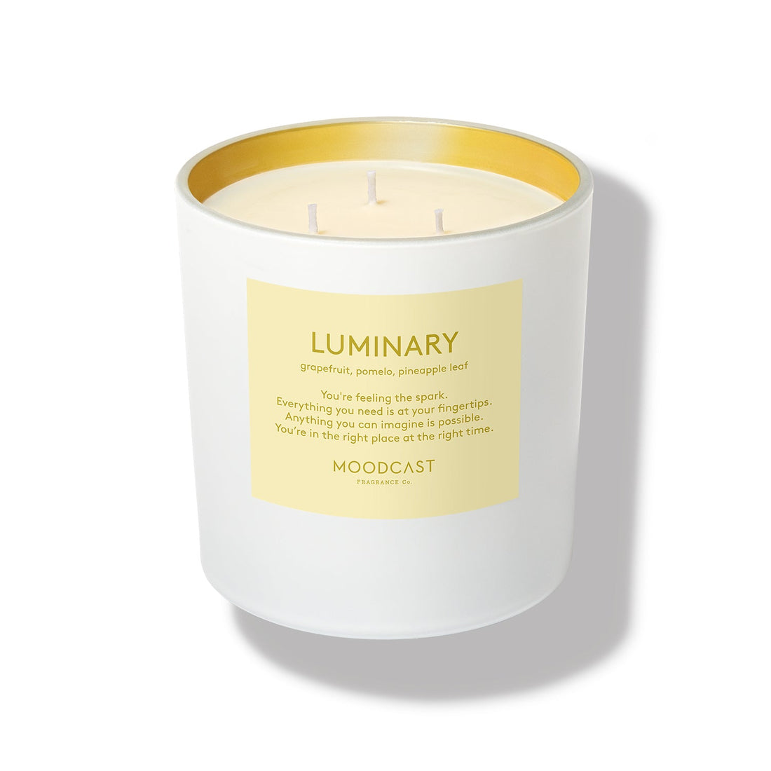 Luminary - Persona Collection (White & Gold) - 24oz/680g Coconut Wax Blend Glass Jar 3-Wick Candle - Key Notes: Grapefruit, Pomelo, Pineapple Leaf