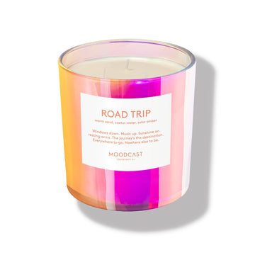 Road Trip - Vibes Collection (Iridescent) - 24oz/680g Coconut Wax Blend Glass Jar 3-Wick Candle - Key Notes: Warm Sand, Cactus Water, Solar Amber