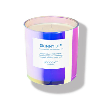 Skinny Dip - Vibes Collection (Iridescent) - 24oz/680g Coconut Wax Blend Glass Jar 3-Wick Candle - Key Notes: Water Minerals, River Stone, Salty Air
