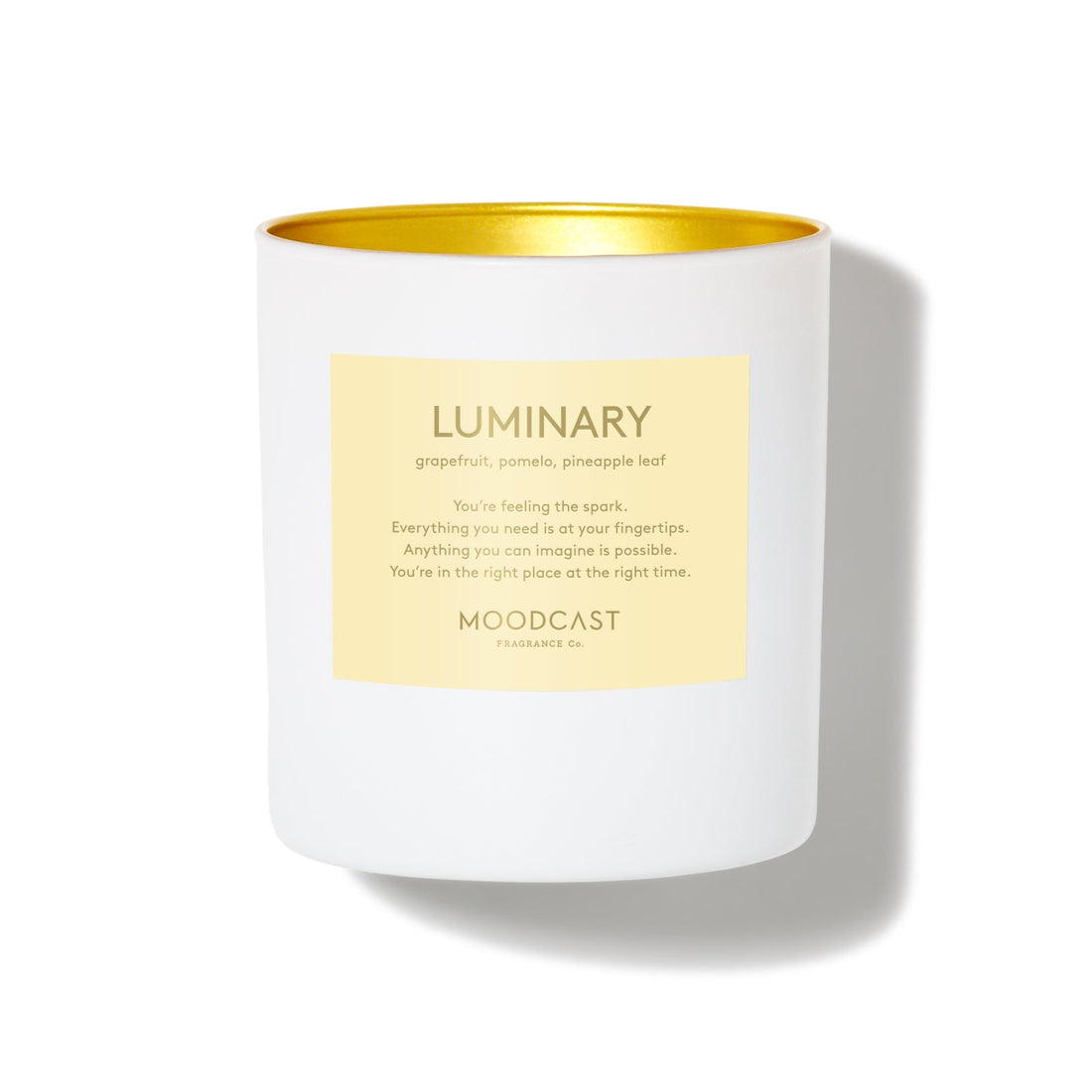 Luminary - Persona Collection (White & Gold) - 8oz/227g Coconut Wax Blend Glass Jar Candle - Key Notes: Grapefruit, Pomelo, Pineapple Leaf