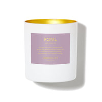 Royal - Persona Collection (White & Gold) - 8oz/227g Coconut Wax Blend Glass Jar Candle - Key Notes: Plum, Cassis, Iris