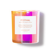 Festival - Vibes Collection (Iridescent) - 8oz/227g Coconut Wax Blend Glass Jar Candle - Key Notes: Blonde Woods, Grapefruit, Apricot