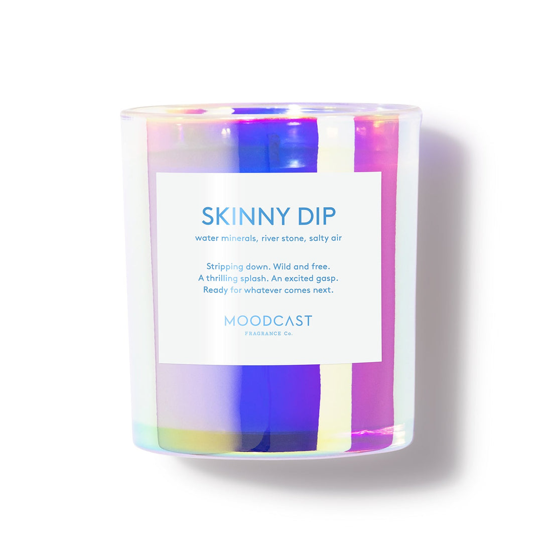 Skinny Dip - Vibes Collection (Iridescent) - 8oz/227g Coconut Wax Blend Glass Jar Candle - Key Notes: Water Minerals, River Stone, Salty Air