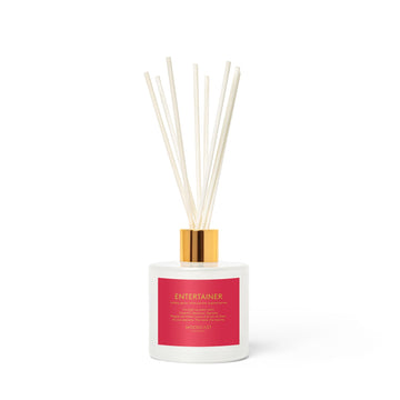 Entertainer - Persona Collection (White & Gold) - 3.4fl oz/100ml Glass Reed Diffuser - Key Notes: Holiday Spices, White Jasmine, Sugared Berries