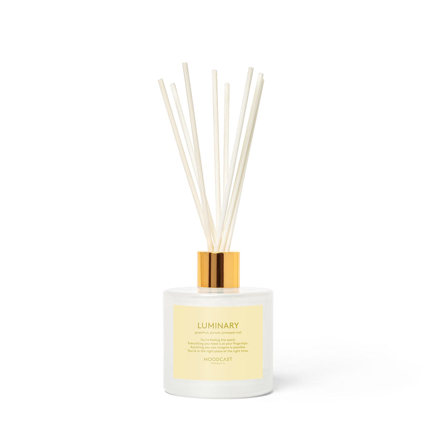 Luminary - Persona Collection (White & Gold) - 3.4fl oz/100ml Glass Reed Diffuser - Key Notes: Grapefruit, Pomelo, Pineapple Leaf