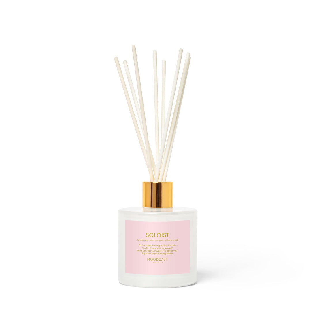 Soloist - Persona Collection (White & Gold) - 3.4fl oz/100ml Glass Reed Diffuser - Key Notes: Turkish Rose, Black Currant, Muhuhu Wood