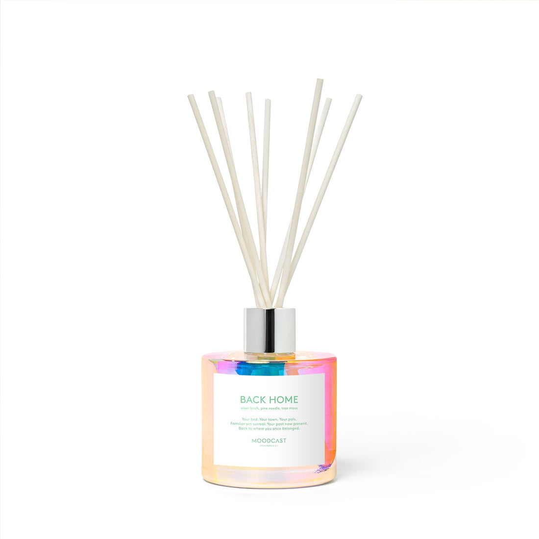 Back Home - Vibes Collection (Iridescent) - 3.4fl oz/100ml Glass Reed Diffuser - Key Notes: Silver Birch, Pine Needle, Tree Moss