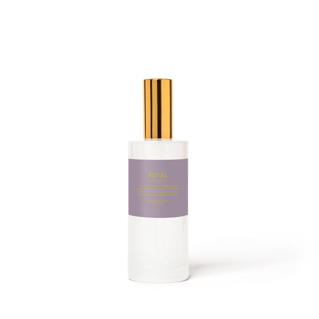 Royal - Persona Collection (White & Gold) - 3.4fl oz/100ml Glass Room & Linen Spray - Key Notes: Plum, Cassis, Iris