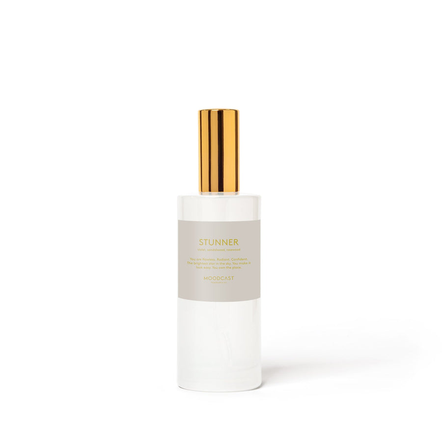 Stunner - Persona Collection (White & Gold) - 3.4fl oz/100ml Glass Room & Linen Spray - Key Notes: Violet, Sandalwood, Rosewood