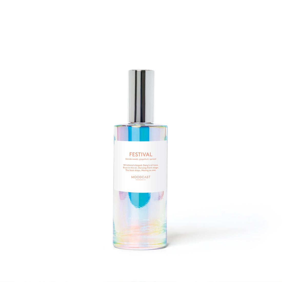 Festival - Vibes Collection (Iridescent) - 3.4fl oz/100ml Glass Room & Linen Spray - Key Notes: Blonde Woods, Grapefruit, Apricot